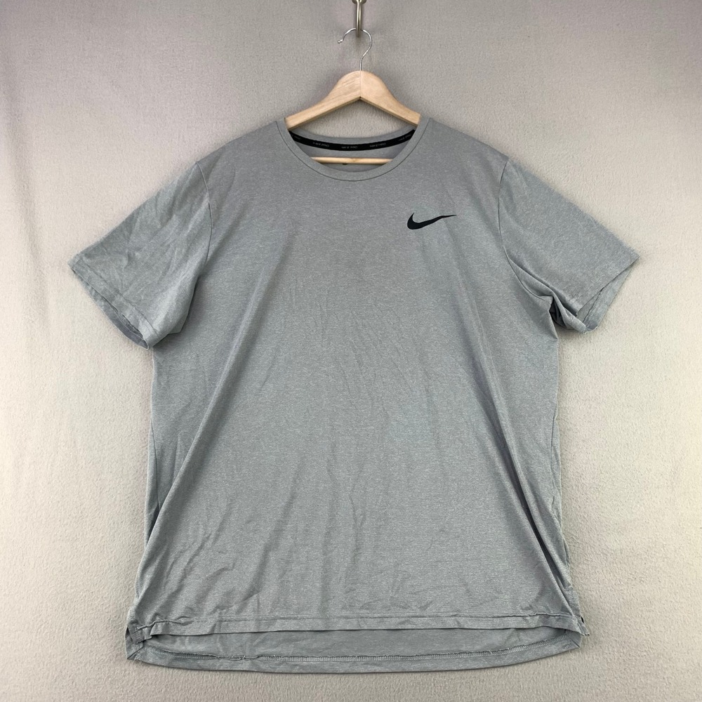 Nike Pro Dri-FIT T-Shirt Mens Large Gray Athletic Performance Short Sleeve Top